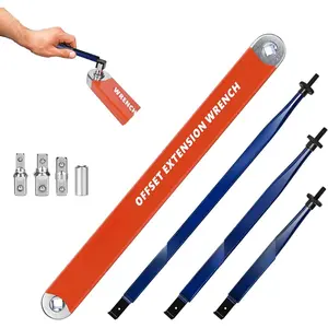 2026 Upgrade Offset Extension Wrench and 3 Different Lengths Extension Clamps Tight Tool, Versatile Vise Grip, Includes 1/2", 1/4" , 3/8" Drive Adapters, Universal Ratchet Extensions for Tight Spaces