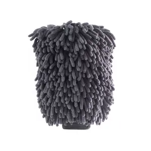 MOTIVITY Chenille Microfiber Car Wash Mitt, Scratch-Free, Lint-Free, Highly Absorbent Cleaning Glove for Cars, Trucks & Motorcycles – Large, Gray