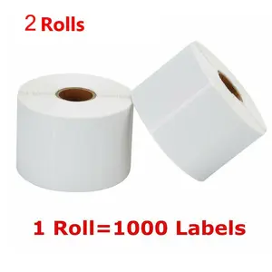 SJPACK 2 Rolls 1000 Labels/Roll 2.25x1.25inch/57x32mm Direct Thermal Barcode Address Label with perforated line for Zebra Rollo