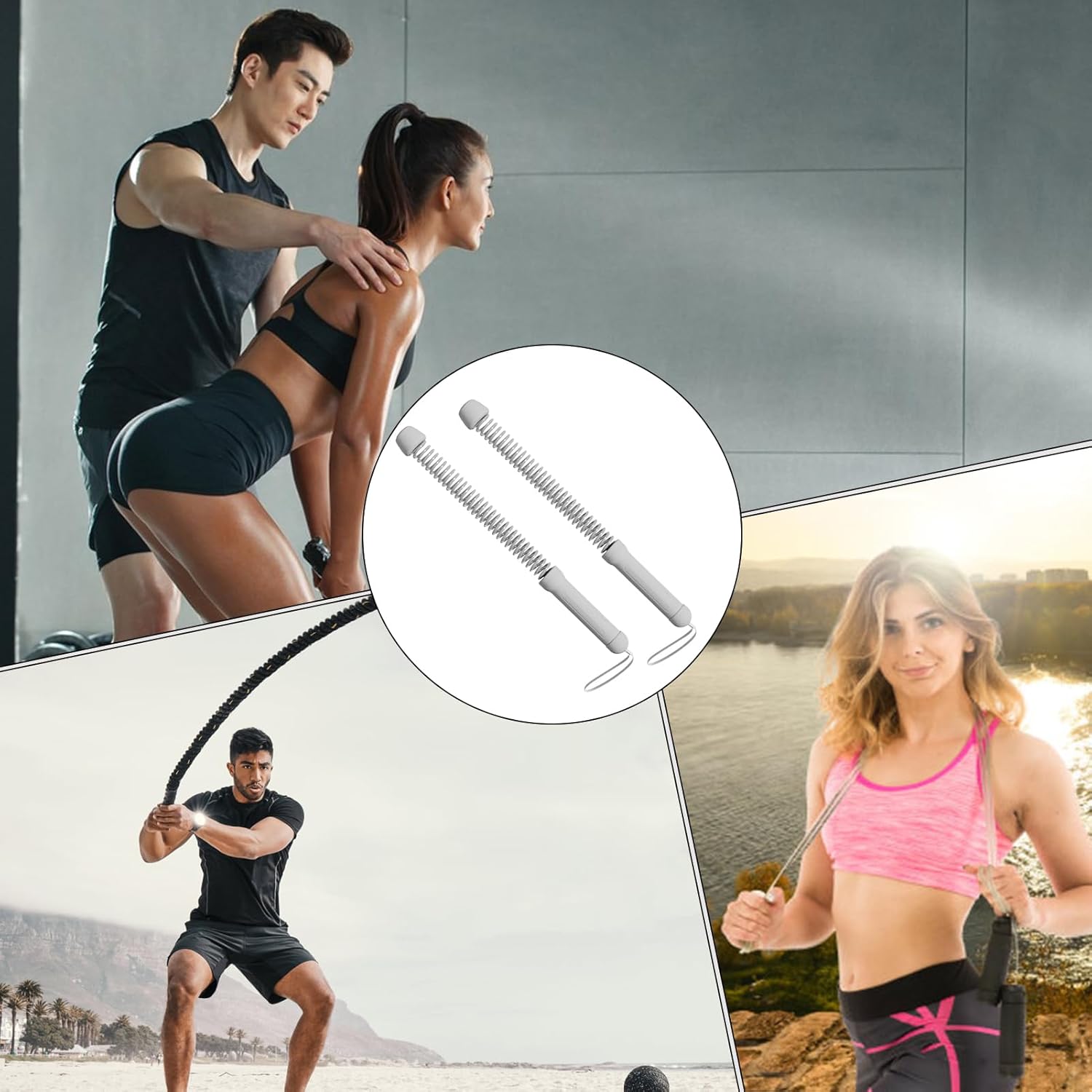 Upgrade Weighted Cordless Battle Ropes – Quiet Ropeless Training Rope Fitness Equipment for Home Gym, Portable Exercise Battle Rope for Women & Men, Indoor & Outdoor Workouts，Home-based exercise