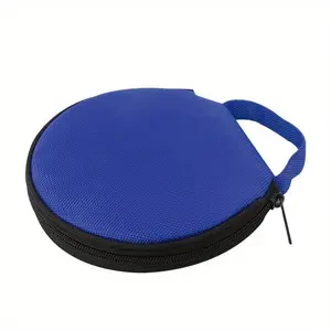 Portable CD Case, Round CD Holder For 20pcs CDs, Oxford Cloth DVD Storage Bag CD Wallet Holder Organizer DVD Pouch With Zipper For Car Office Home
