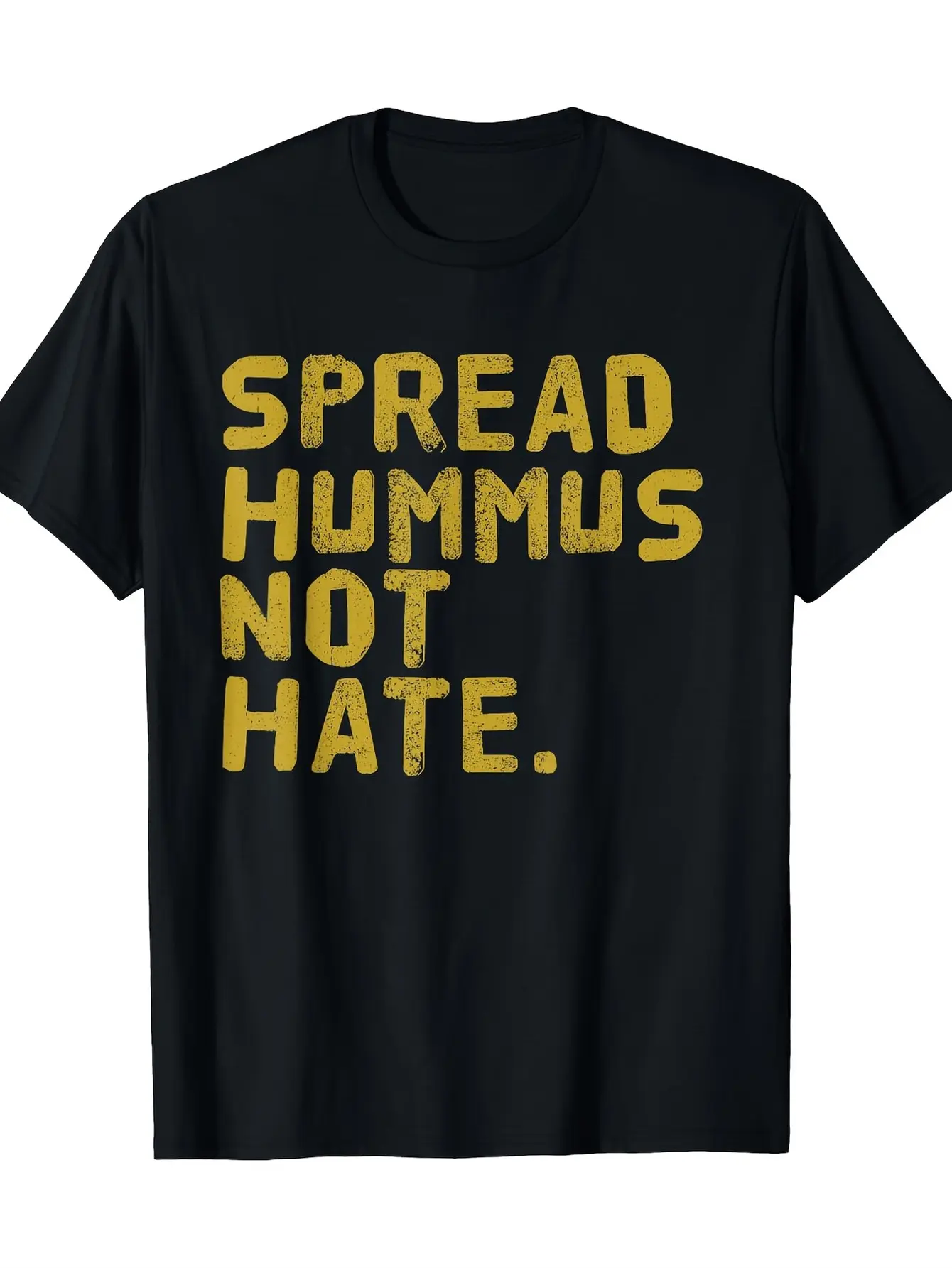 Funny Spread Hummus Not Hate Graphic T-Shirt - Hea unisex soft cotton short sleeve t shirt, vintage graphic casual tee for men women teens, perfect birthday holiday gift for camping travel gym daily street casual wear