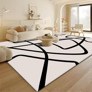 line pattern modern style carpet, 1 count non-slip washable floor mat, decorative area rug for home living room bedroom study room