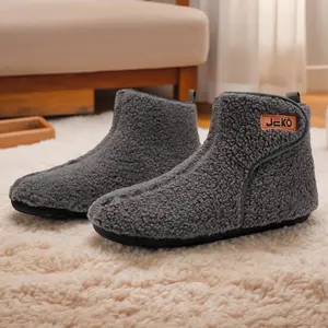 Women's Men's High-Top Cozy Slippers - Non-Slip Rubber Sole Indoor House Boots - Hook & Loop Design Winter Socks Slippers - Multi-Color Fleece Lined Barefoot Slippers(Sheets)