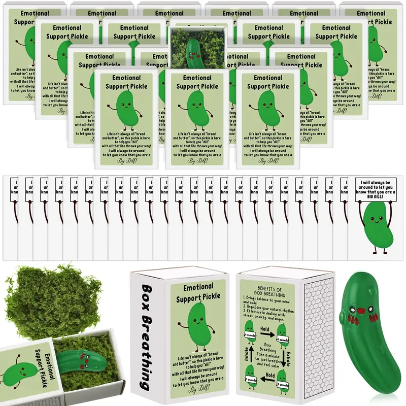36 Sets Mini Pickle Box Employee Appreciation Gifts Bulk Emotional Support Positive Pickle Gifts Inspirational Thank You Gifts for Coworkers Staff Potato Pickle Gift