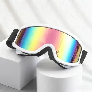 Large frame ski goggles with colored lenses and sponge anti-collision anti-glare lenses Outdoor sports snowboarding and snowboar