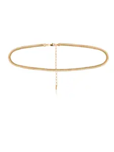 Ettika Gold Herringbone Waist Chain - Simple Design with Chain Link, Lightweight & Versatile Accessory in Gold Tone Brass, 28" Length with 10" Extender, Clasp Closure