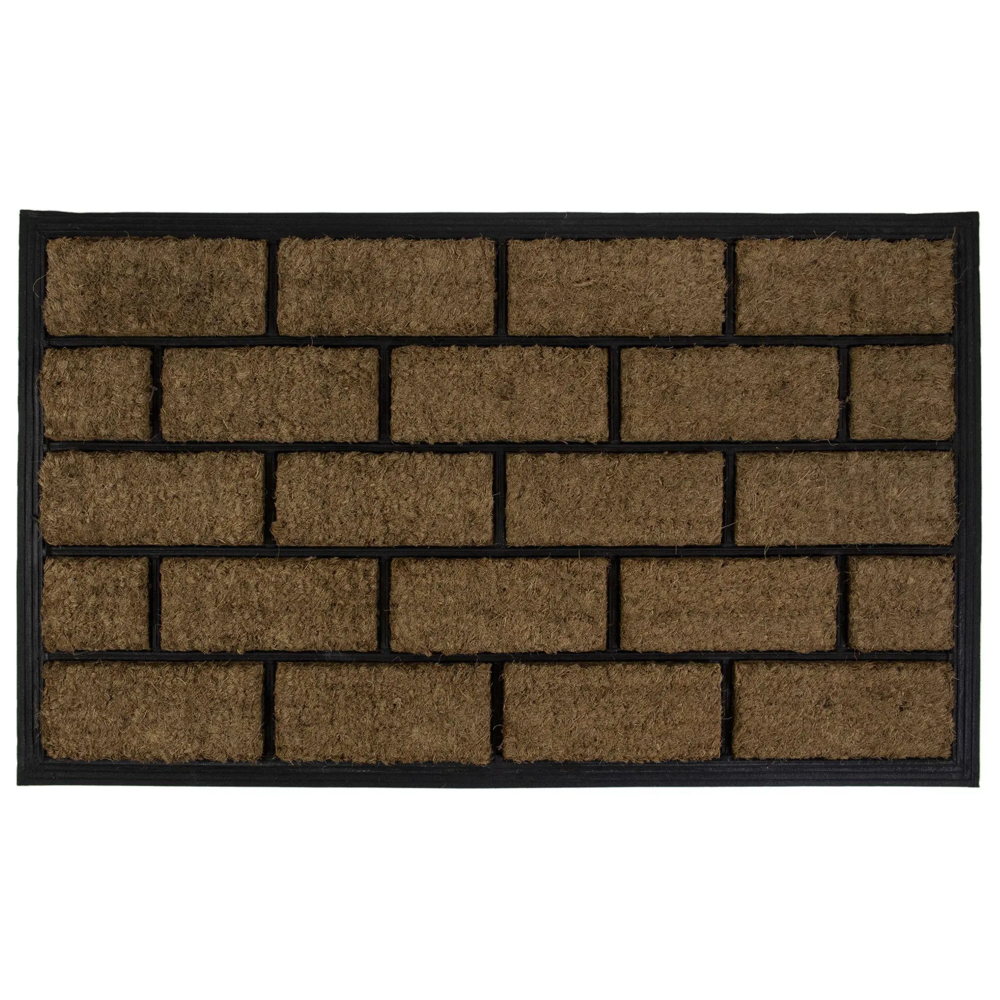 Northlight Brown & Black Brick Rectangular Doormat 18" x 29.5"