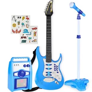 Best Choice Products Kids Electric Musical Guitar Toy Play Set w/ 6 Demo Songs, Whammy Bar, Microphone