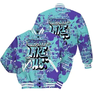 Low Hornets 1s Match Varsity Jacket, Dislike Us Urban Street Art Design, All Over Print Sneaker Style Outerwear