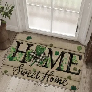 St. Patrick'S Day Home and Clover Printed Floor Mat | Soft, Non-Slip,  Ideal for Living Room, Bedroom, Kitchen, Laundry Room, Bathroom Limited Stock Rug Entryway