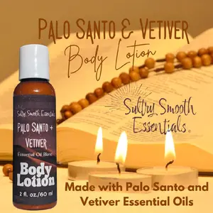 Palo Santo & Vetiver Body Lotion - Jojoba + Avocado oils for all-day hydration, Meditative Earthy Woods
