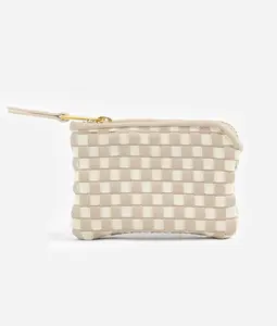 The Woven Wallet - Beige/White