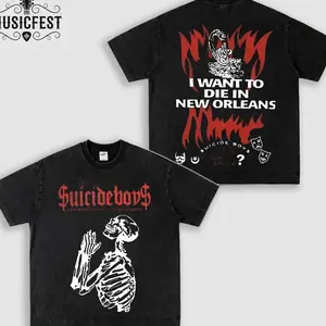 $uicideboy$ Grey Day Tour 2026 #4 Vintage Graphic T-Shirt, Dark Aesthetic Rap Tee, Underground Hip Hop Streetwear, Washed Black Oversized Tee, Concert Merch, TikTok Viral Outfit USA W94