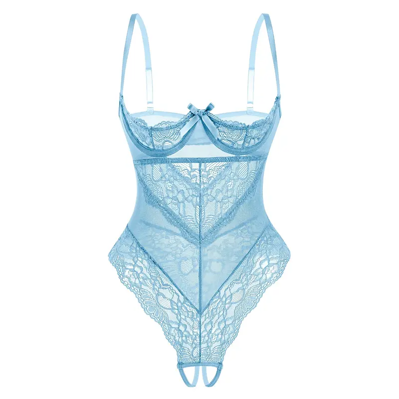 Avidlove Sexy Lingerie for Women with Underwire Lace Teddy Lingerie Bodysuit One Piece Babydoll Nightgown Adjustable Feminine Floral Womenswear Stockings Straps Soft Fabric Basic Minimalist