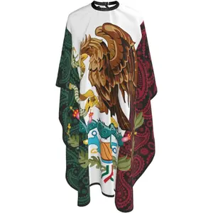 Mexico Paisley Flag Salon Barber Cape - Professional Hairdressing Waterproof Hair Cutting Cape With Adjustable Snap Closure-Haircut Apron For Hair Stylist And Home Use-55''X66''