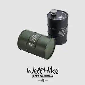 Outdoor 304 stainless steel 750ml oil barrel wine jug Outdoor portable cylindrical liquor bottle Fuel barrel wine jug