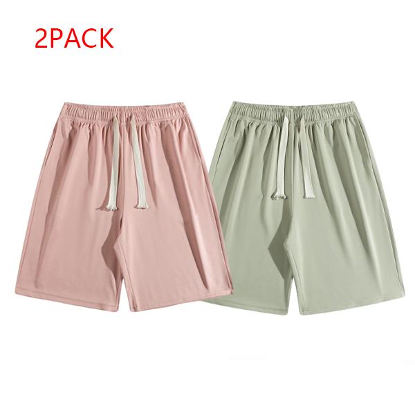 Men's 2PACK Casual Sweat Shorts, Soft Comfy Summer Lounge Shorts, Breathable Gym Daily Wear Streetwear