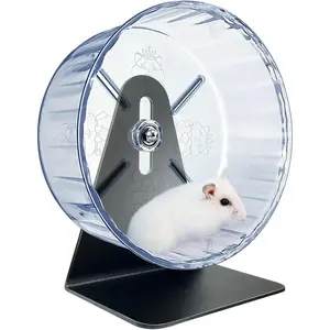 Hamster Exercise Wheel - Adjustable Stand, Quiet Rat Wheel 6 inch Transparent