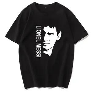 Messi Printed Short Sleeved T-shirt M10 Barcelona Jersey Football Jersey Sports Short Sleeved Mens Tees Breathable Top