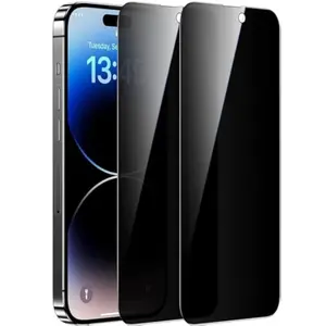 Privacy Screen Protector for iPhone 16 15 14 13 12 11 2-piece Camera Lens Protector 2.5D Edge Full Coverage Anti-Spy 9H Tempered Glass 2 Pack