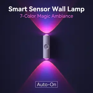 Mini Cat Eye Motion Sensor Wall Lamp | 7 Color Gradient Ambient Light for Bedroom Stairs Entryway