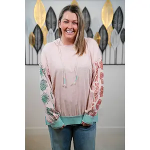 Ocean Vibes Shell Print Knit Hoodie