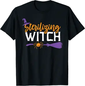Sterilizing Witch Halloween Sterile Processing Tech Squad T-Shirt - Keasiatyja Shop BA8B0DK9QFMST