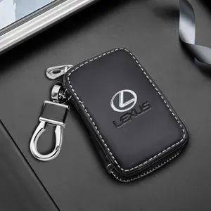 Leather Zipper Key Case, Lexus Keychain Wallet, Scratch-Resistant Multi-Function Key Holder, Fits Lexus F Sport Es300 Rx300 Rx330 Rx350