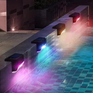Solar Powered LED Colorful Light, Outdoor Waterproof LED Light, Waterproof Solar Step Light, Outdoor Garden Light For Deck Stairs Patio Yard, Solar LED Lights, Men Gifts, Lamp