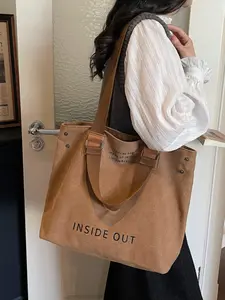 2026 New Minimalist Large Capacity Canvas Tote Bag, Casual Versatile Women's Handbag Shoulder Bag, Practical Multi-Pocket Crossbody Bag