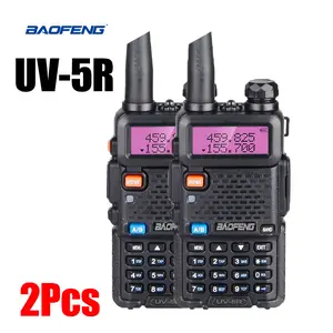 2 Pcs Baofeng UV-5R Radio Ham Radio Handheld UV5R Long Range Dual Band High Power Two Way Radio Walkie Talkies for Hunting Camping Walking, 2 Pack