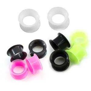 Silicone Double Flared Neon Color Comfort Tunnel Ear Plug 11 MM to 18 MM Gauge - 2 Pairs