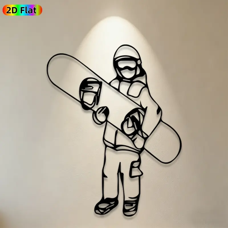1pc Snowboarder Metal Wall Art,Snowboarder Statue Mural,Ideal Gift for Christmas,New Year,Snow Sports Enthusiasts,Weather-Resistant Metal Wall Decor Wall Sculptures,Perfect for Home Wall & Garden Fence Outdoor Decor Enthusiasts