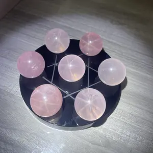 Starlight rose quartz sphere