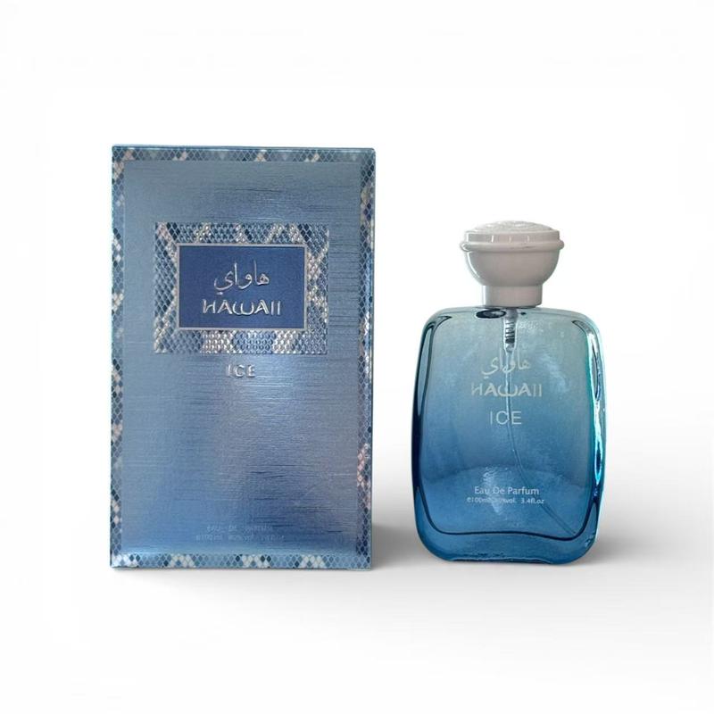 HAWAII ICE Eau De Parfum Spray 100ML(3.4 Oz) A cool, refreshing blend featuring top notes of frozen apple, bergamot, and lemon, with a base of moss, driftwood, amber, and musk