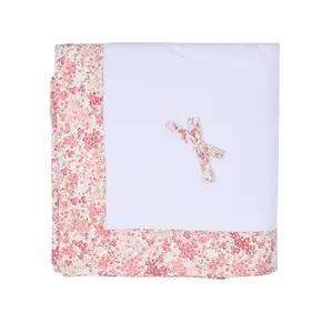 FLOWER | Girls White Floral Print Cotton Blanket