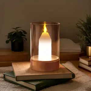 Nordic Simple Adjustable LED Candle Lamp with Motion Sensor, USB Rechargeable Warm Table Light for Bedroom, Restaurant, Cafe Decor