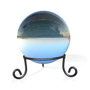 EcoRise Black Iron Ball Stand-Sphere Holder Wrought Iron Display Stand, Crystal Ball Stand, Metal Egg Stands,Gazing Ball Stand (5" Diameter X 2" Tall)