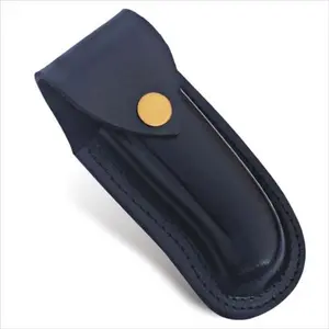 HANDMADE LEATHER GENIUNE ITALIAN VERTICAL SHEATH FOLDING POCKET KNIFE BUCK 110