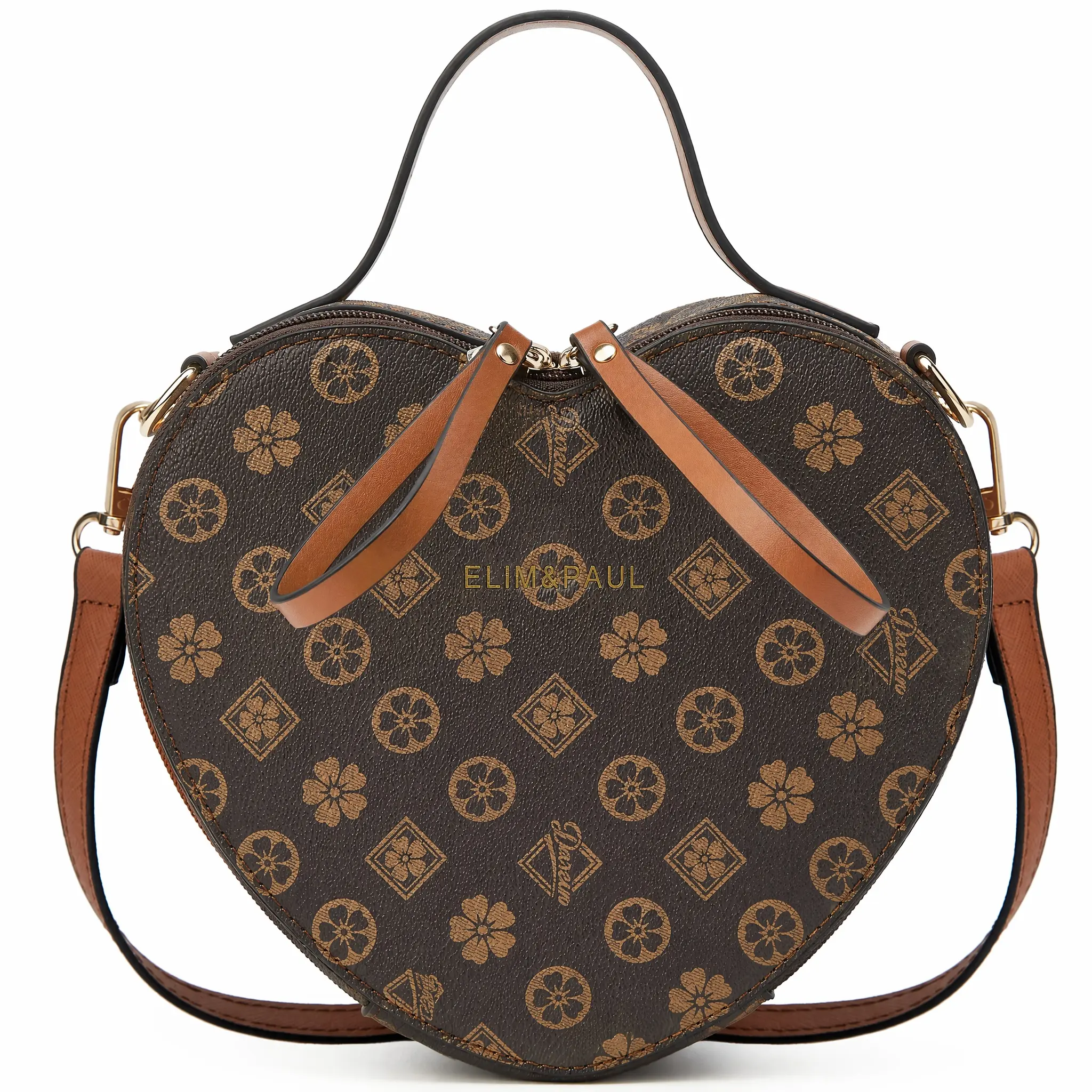 MAKES Women's Minimalist Heart-Shaped Vegan Leather Crossbody Purse - Waterproof, Stylish Versatile Bag with Zipper, Adjustable Shoulder Straps, Ideal Daily Use & Mother's Day Gift