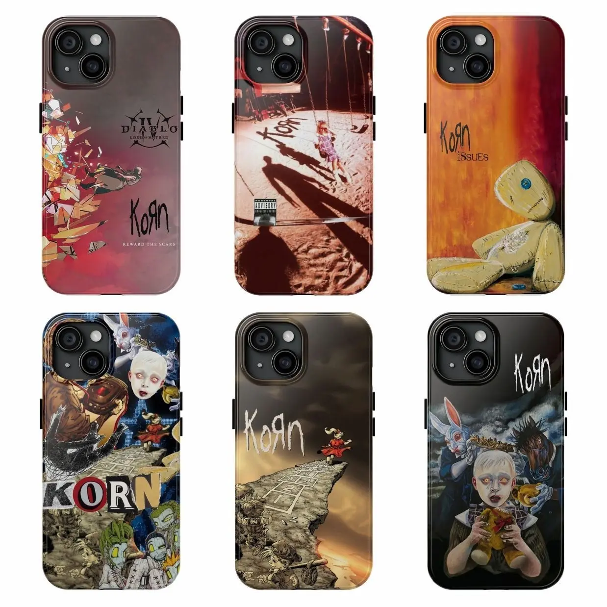 Korn Phone Case for iPhone & Samsung Galaxy, Nu Metal Band Aesthetic, Y2K Rock Music Fan Gift, Gen Z Alternative Style, Viral TikTok Trend USA 2026, Dark Grunge Inspired Design, Heavy Metal Streetwear Vibes 0