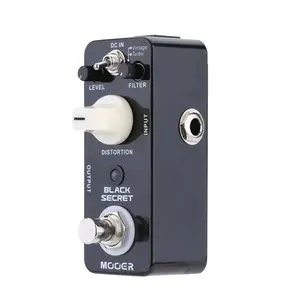 MOOER Black Secret Guitar Effect Pedal, Full Metal, Vintage / Turbo, Guitar Distortion Effects Pedal Warm Sound