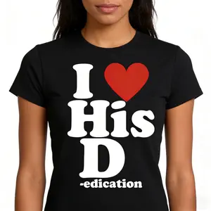 I Love His D Love Her P Matching Couple T-Shirt, Unisex Sarcastic Graphic Tee, Novelty Apparel for Men and Women, Casual Humorous Short Sleeve Shirt, Adult Saying Fashion Top, Streetwear Set