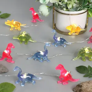 Impress Life Dinosaur String Lights with Remote and Timer,20 LED 10 FT, Dino String Lights for Children's Room Battery Operated Fairy Theme Lights for Boys, Birthday Party, Holiday