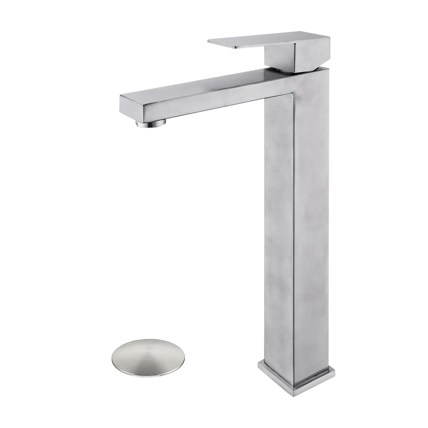 Bathroom Sink Faucet Single Handle Lavatory Tap with Pop-Up Drain No Overflow, Modern Vanity Basin Mixer for Bathroom, Powder Room, Guest Bath, Chrome Finish, Deck Mount, 1-Hole Installation, Water Flow Control, Home Furniture and Household