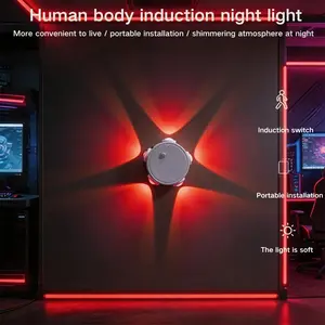 Magnetic Night Light, Wireless Motion Sensor, Rechargeable Wall Lamp, Ideal for Bedroom, Hallway, Stairs, Kids Room, Wall-Mounted