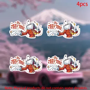 Tenna Deltarune Stickers, 4pcs Car Door Window Laptop Luggage Furniture Bumper Decals, Durable Adhesive Vinyl Material
