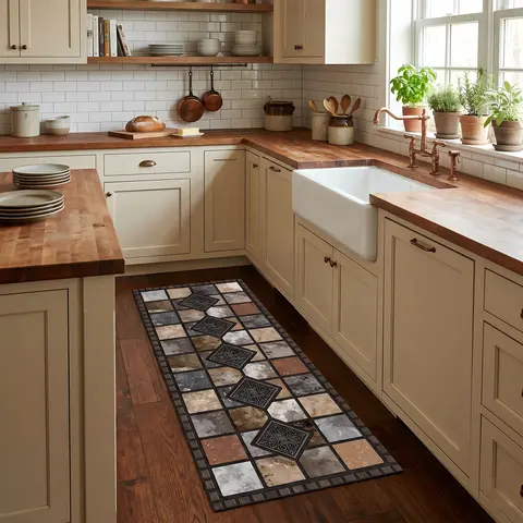 Larger Size Wider Coverage Runner Mat - Non-Slip Backing, Machine Washable Polyester Textile, Versatile Decorative Kitchen Floor Mat, Machine Washable Rugs, Entryway Rug for Hallway, Bedroom, Bathroom - Ideal for Easter, Thanksgiving, Home Decorative Rugs