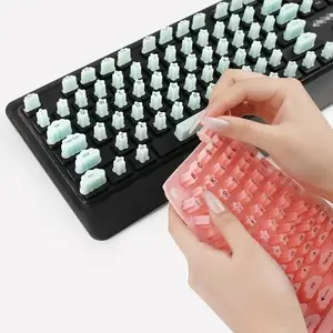 Ultra-Clear Keyboard Keys Stickers for Long Nails Star Shape Nano-Glue Adhesive Keyboard Stickers Fully Stickers Compatible Wireless Keypad Mechanical Keyboards Essential for Typing and Gaming